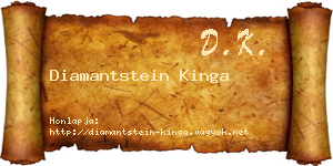 Diamantstein Kinga névjegykártya